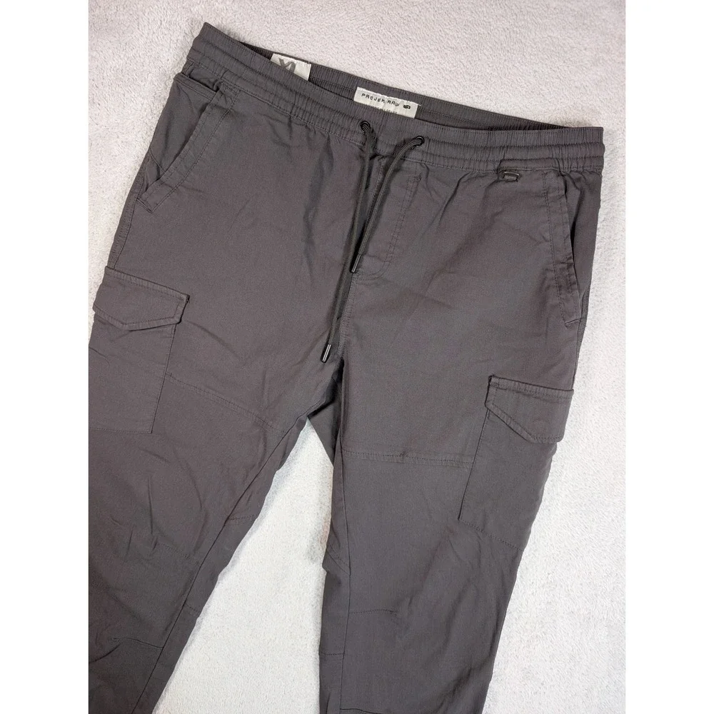 Projek Raw Mens XL Charcoal Gray Cargo Jogger Pants Tapered Stretch